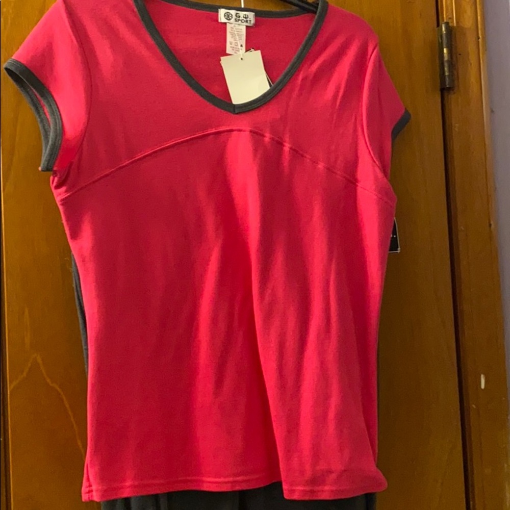 Athletic Capri outfit - Fuchsia and Gray XL